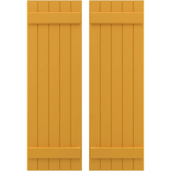 Ekena Millwork Americraft 5-Board, 2 Batten Exterior Real Wood Joined Board-n-Batten Shutters, ARW101BB518X77TUH, PR ARW101BB518X77TUH - main